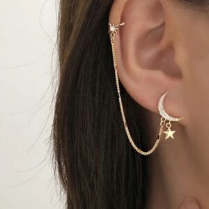 Moon Earring and Ear Cuff
